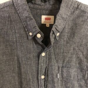Levi’s XL men’s cotton grey white heathered long sleeve shirt button front